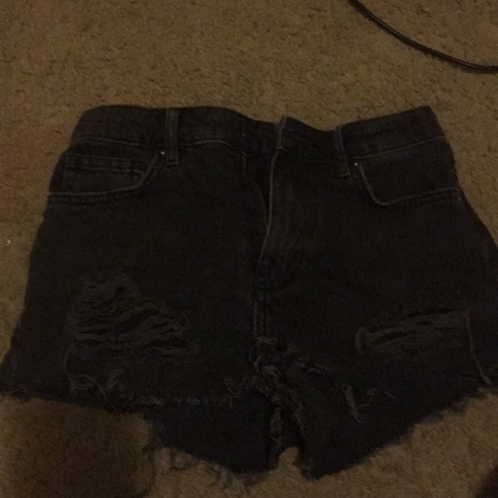 Black jean shorts